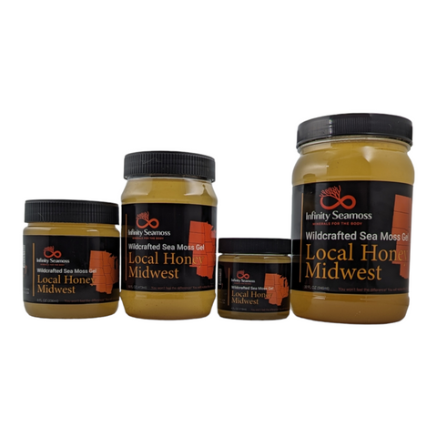Sea Moss Gel + Midwest Local Honey | 4oz, 8oz, 16oz, 32oz | Infinity Seamoss